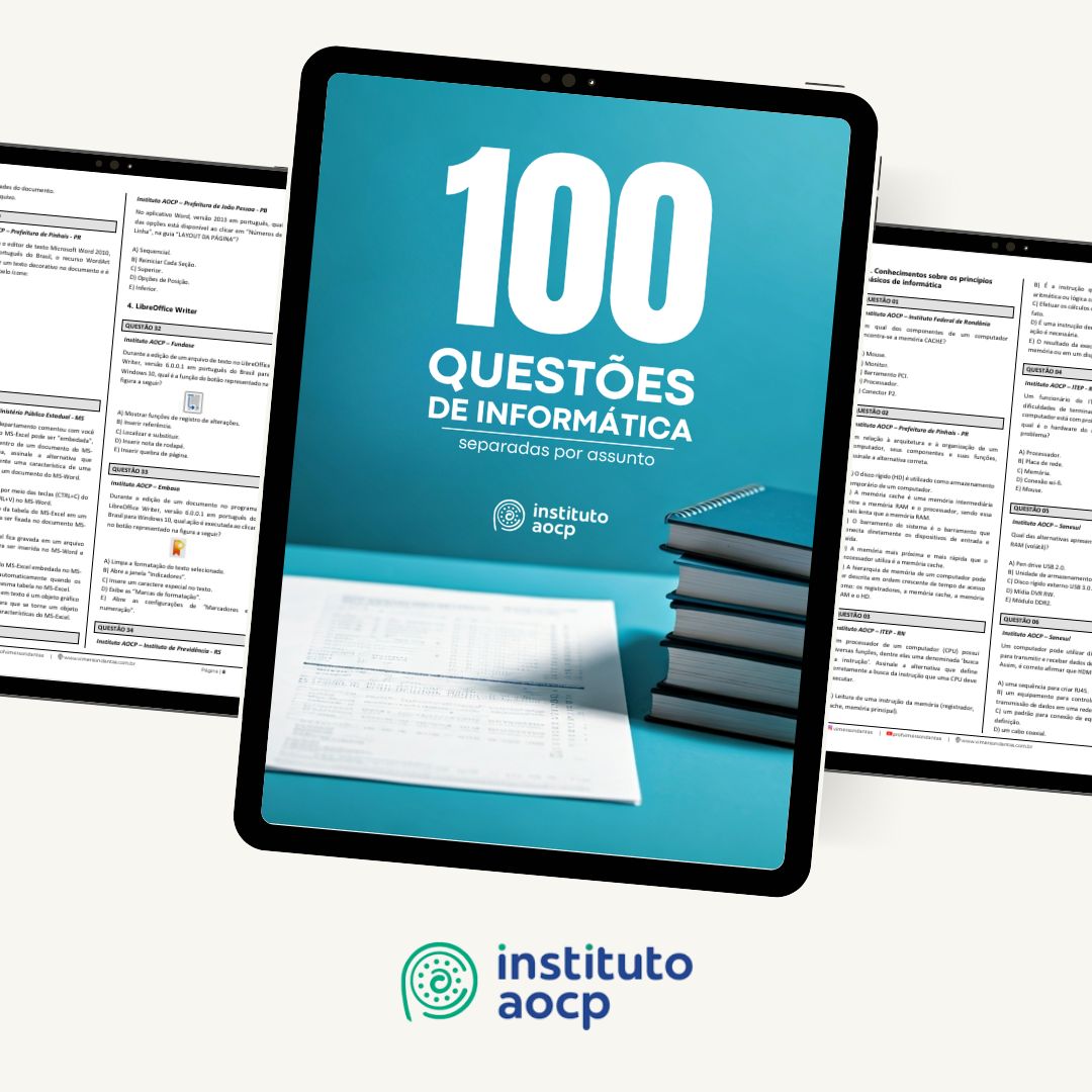 100 Questões Instituto AOCP